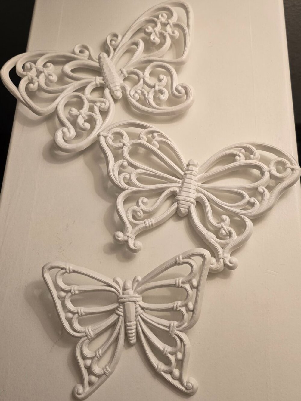 Vintage Homco White Plastic Butterfly Wall Decor – Set of 3